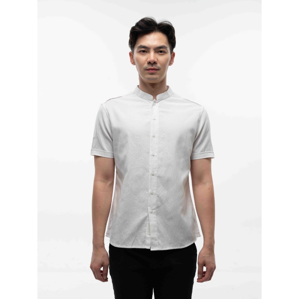 Little X eight Dad Alton Shirt - Kemeja Lengan Pendek Putih Pria (Man) - Just Like Dad Collection