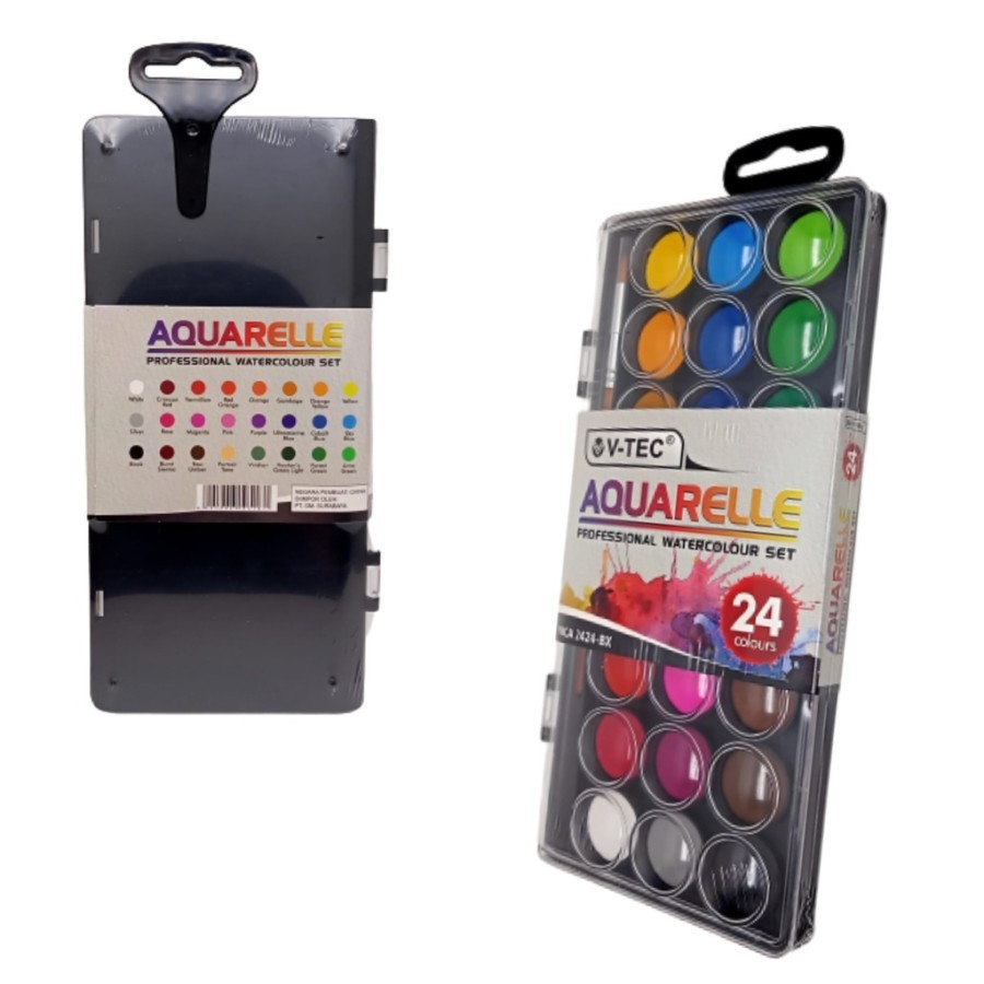 

RK V-Tec Aquarelle 24 Warna - Cat Air Padat - Watercolour Cake