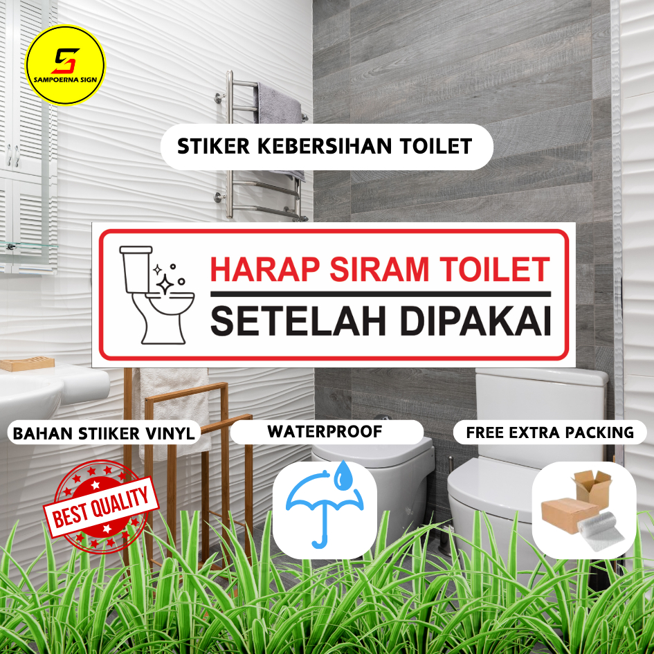 

Sign Sticker harap siram toilet setelah dipakai / stiker harap siram toilet setelah pakai / sticker toilet / sticker kamar mandi