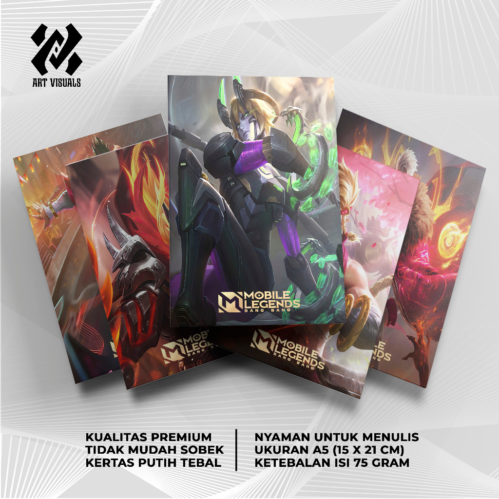 

Buku Tulis Custom Tema Mobile Legend Fighter Terlengkap Termurah Model Bebas Pilih Foto / Buku Tulis Sekolah / Buku Catatan