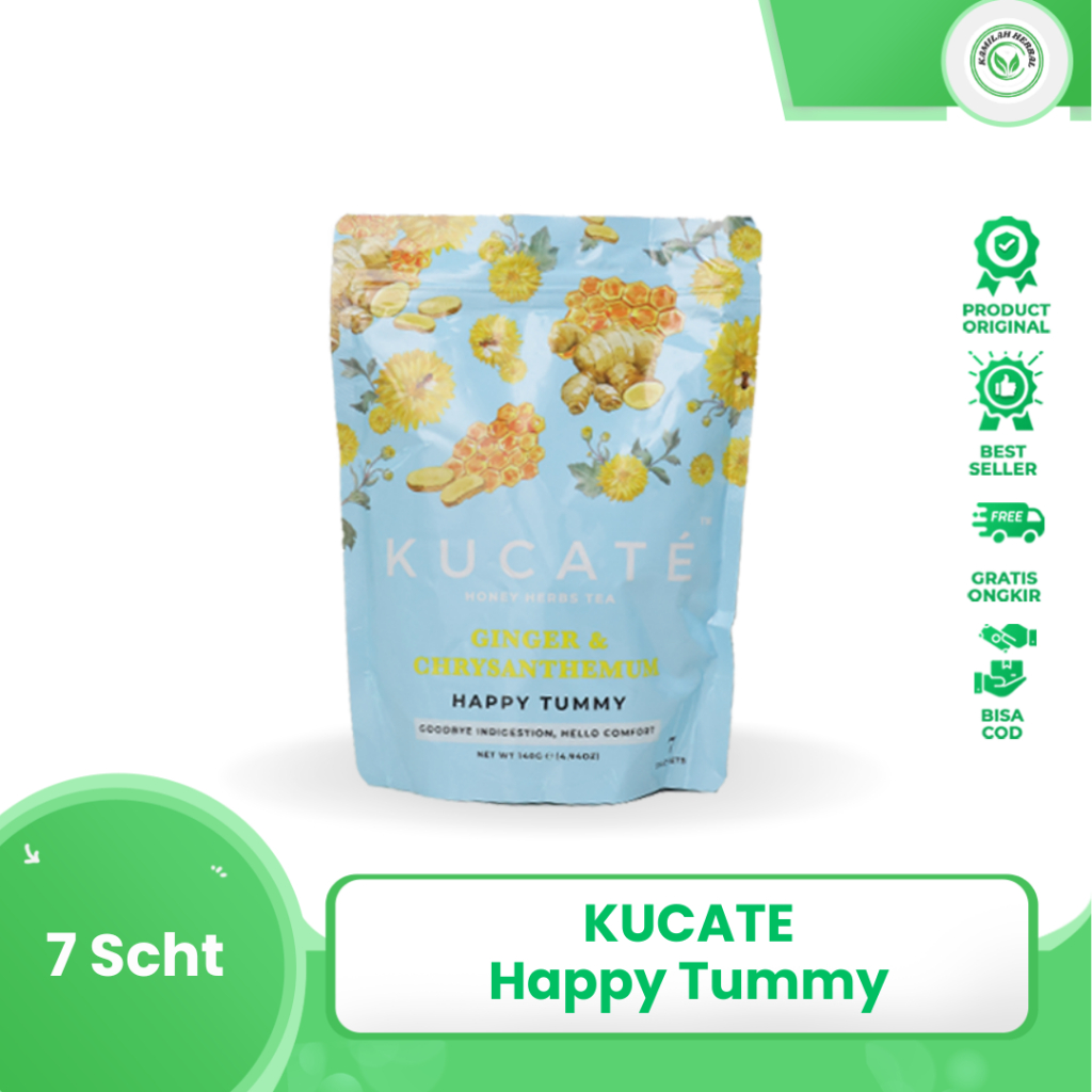 

Kucate - Kucate Happy Tummy Mengatasi Masalah Pencernaan Isi 7 Sachet