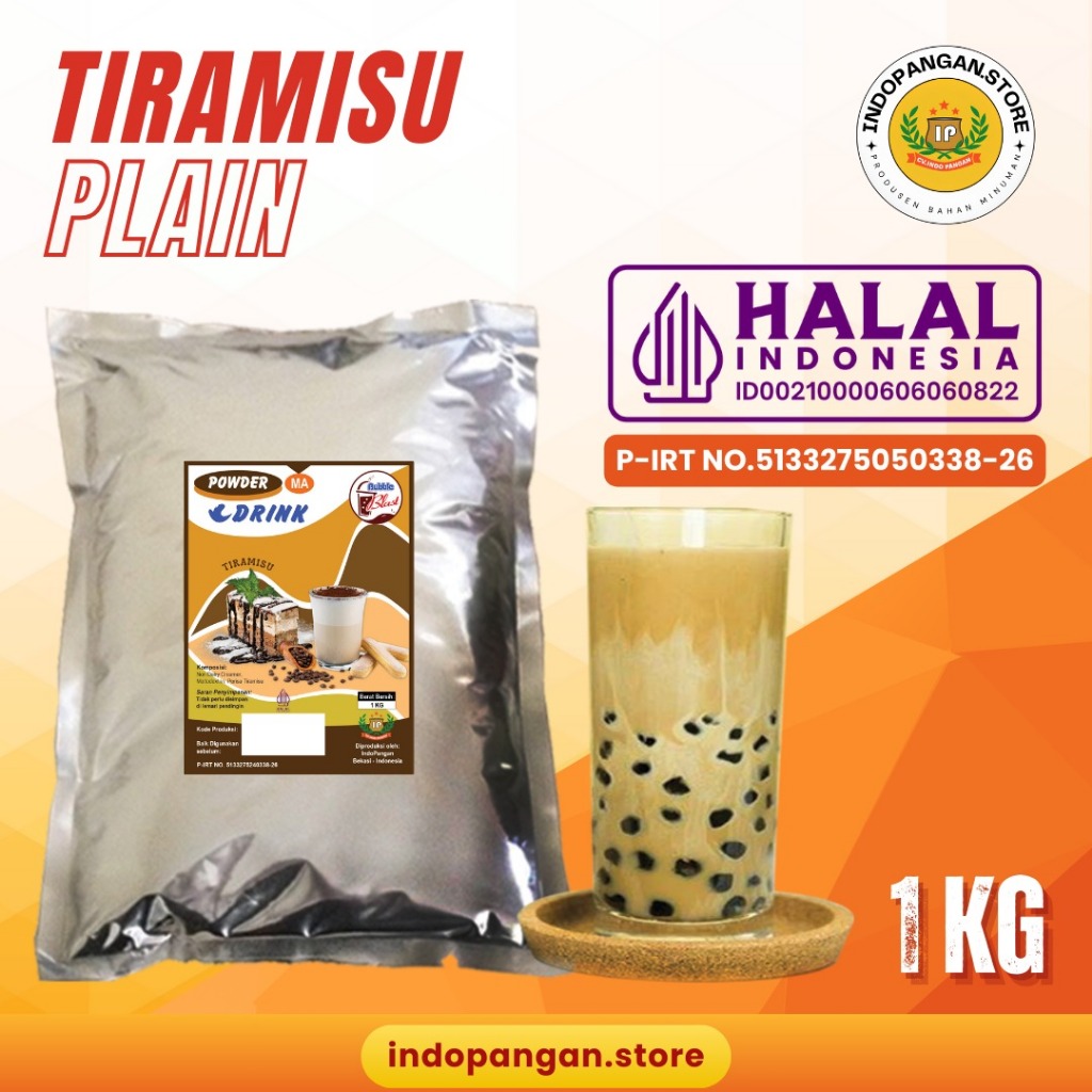 

Powder Rasa Tiramizu 1 Kg (PLAIN) Kemasan Foil - Bubuk Minuman Rasa Tiramizu 1 Kg