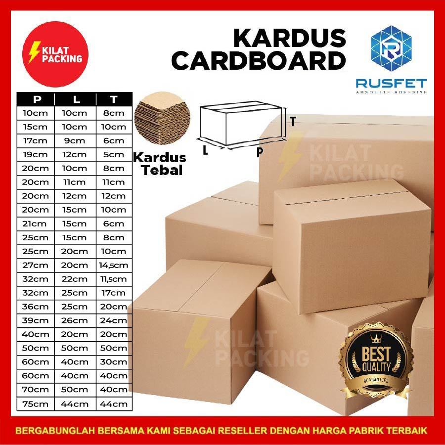 

KARDUS PACKING RUSFET - DUS KARTON BOX - KOTAK KEMASAN BARANG BARU COKLAT POLOS SATUAN UKURAN BESAR