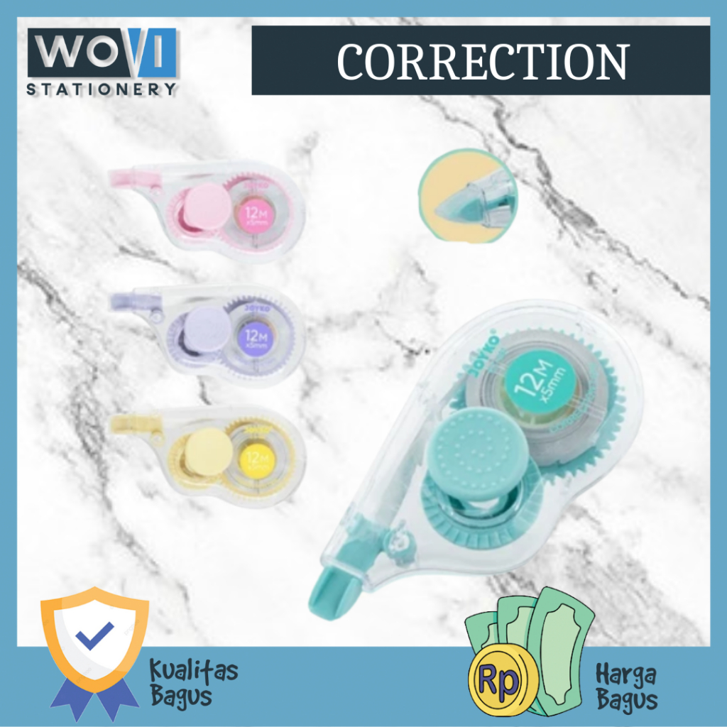 

[WOVI STATIONERY] Correction Tape CT-581 Warna Pastel Joyko / Pita Koreksi CT-581 Joyko [PCS]