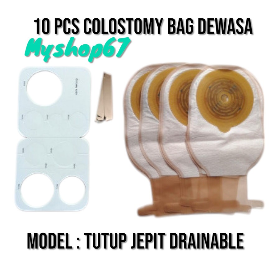 10 Pcs Colostomy bag dewasa Kantong Colostomy dewasa Model Tutup Lepas