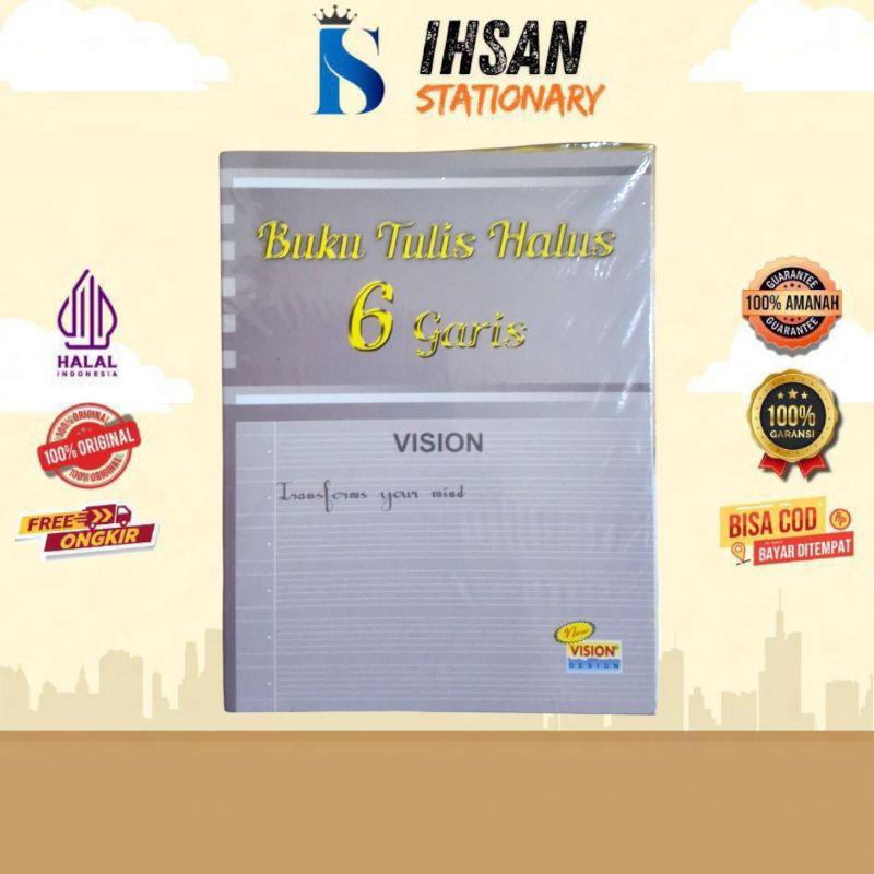 

Buku Tulis Halus Vision/Seriti Garis 6 (1 Pcs)