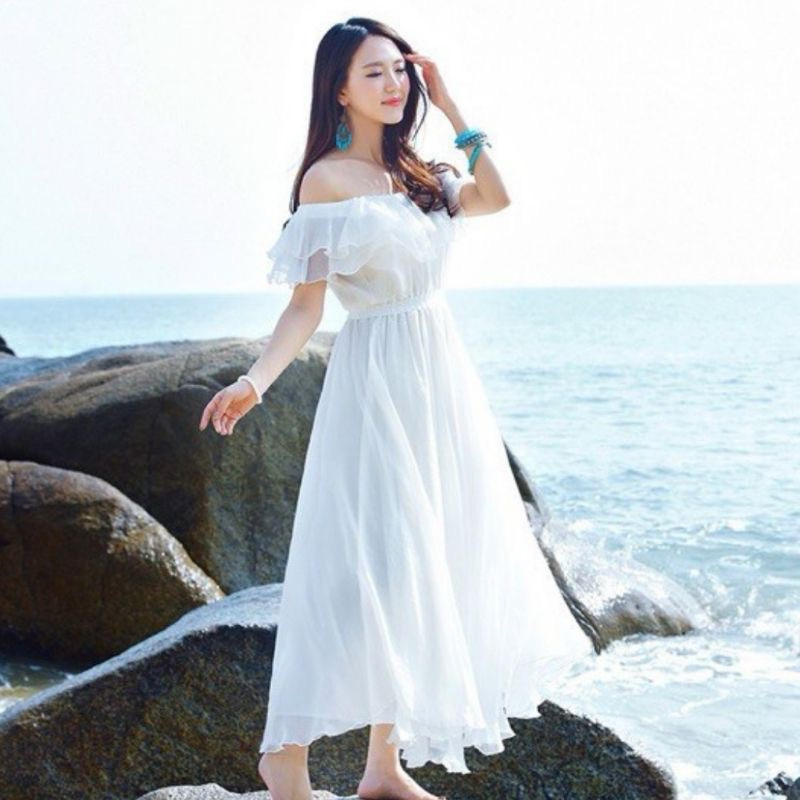 Dress wanita Korea Big Size Jumbo/Dress Pantai Kekinian