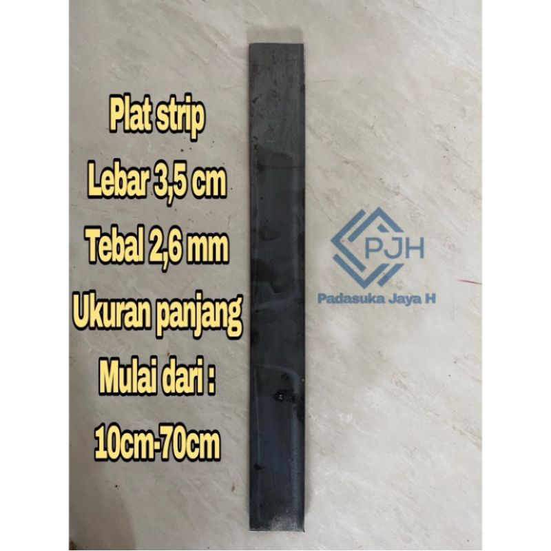 Besi plat strip lebar 3,5cm , tebal 2,6mm. potongan custom mulai 10cm sampai 70cm