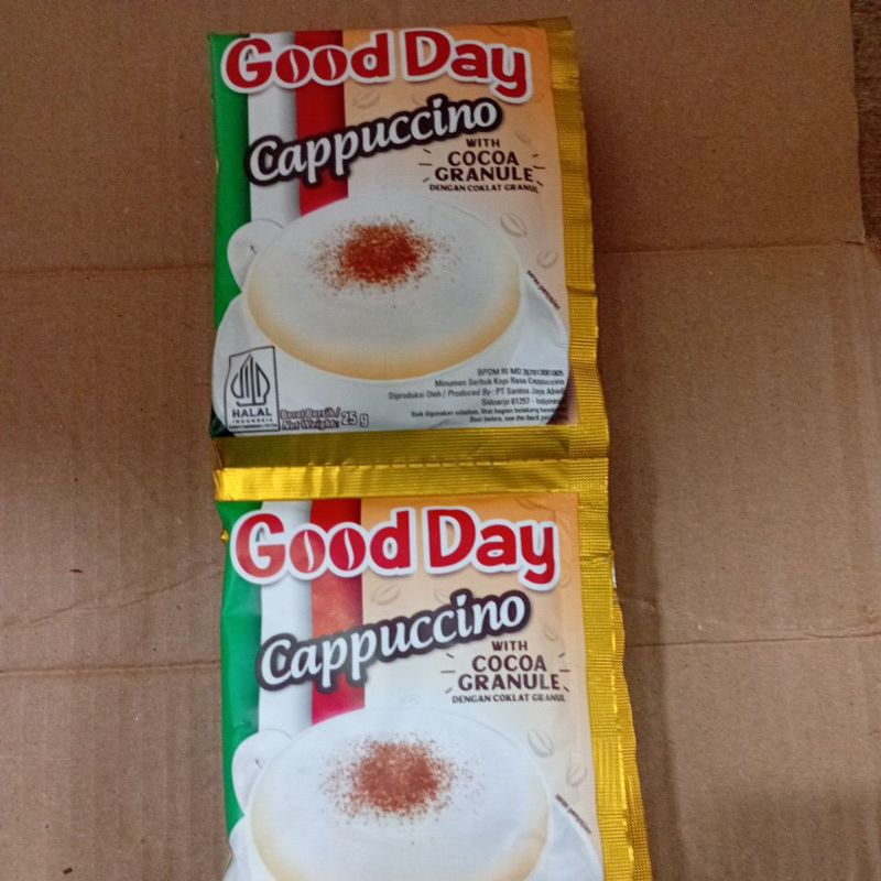 

Good Day Cappuccino Renteng (10 Sachet@25 Gram)