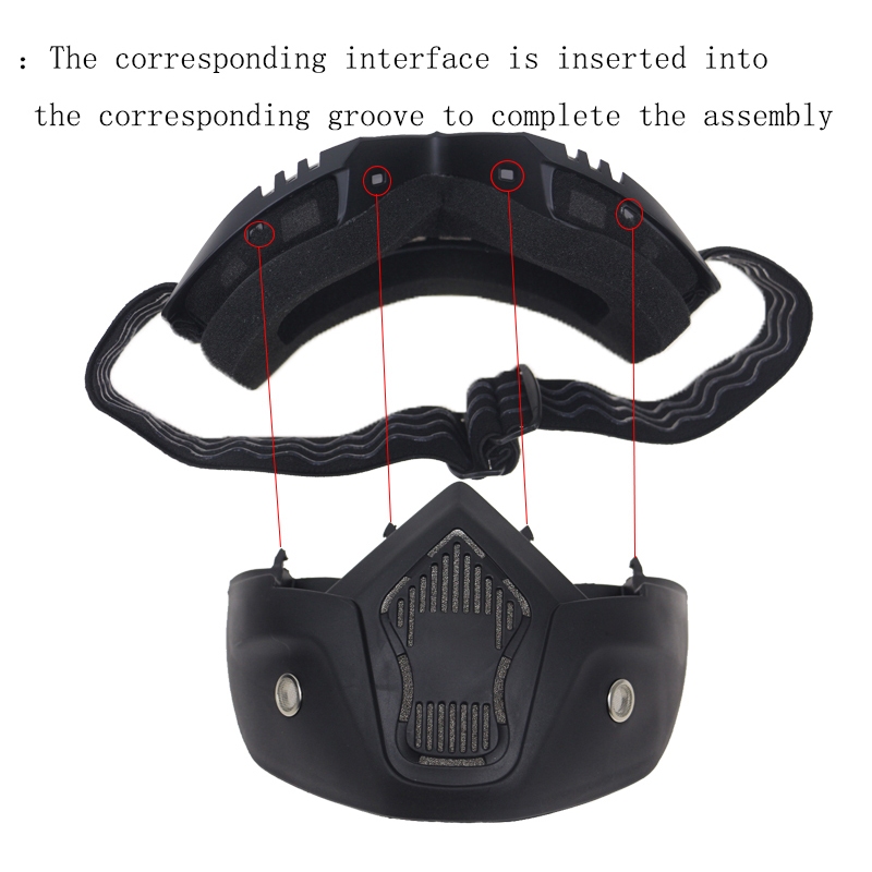 Kacamata Masker Motor Retro Trail Cross Goggles Windproof Paintball Mask Biker Tactical