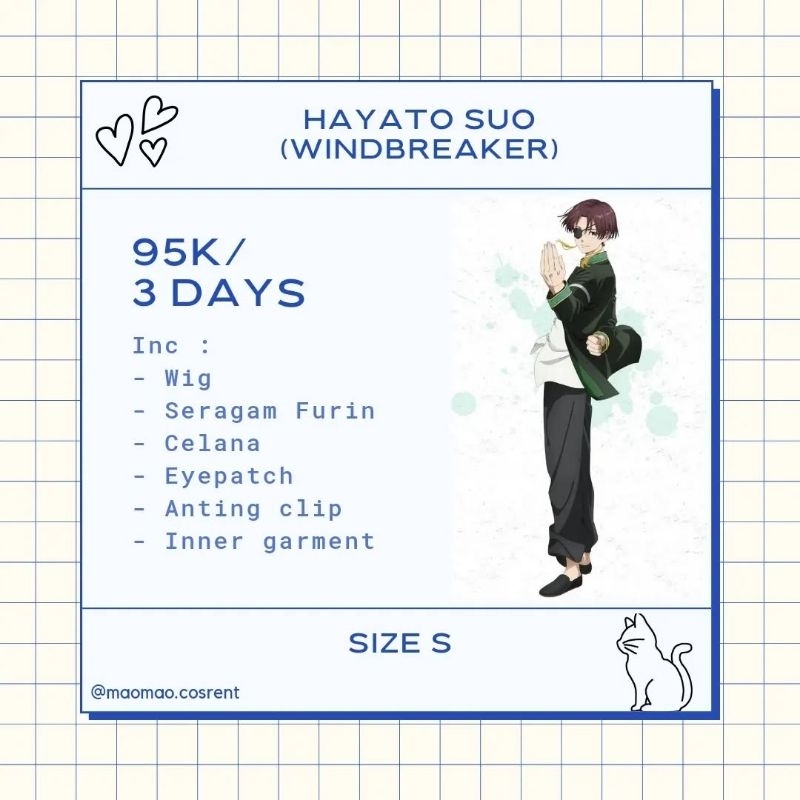(RENTAL) Suo Hayato | Windbreaker | rental cosplay