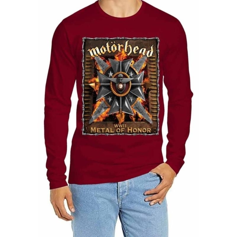 KAOS COWO TANGAN PANJANG UKURAN JUMBO GAMBAR RODA MOTOR HEAD METAL TERBARU T-SHIRT KAOS LENGAN PANJA