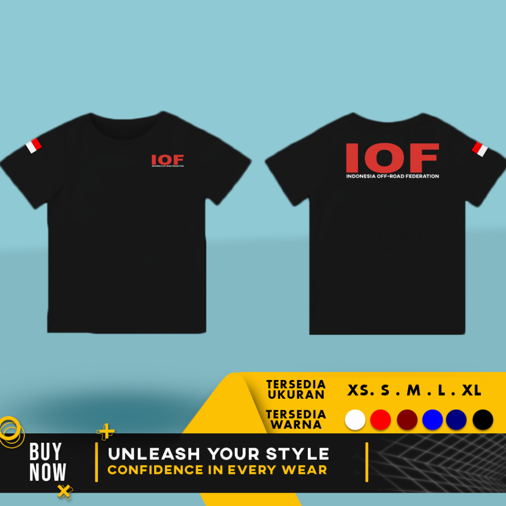 Kaos Anak Baju IOF Indonesia Off-Road Federation | Cotton Combed 30s