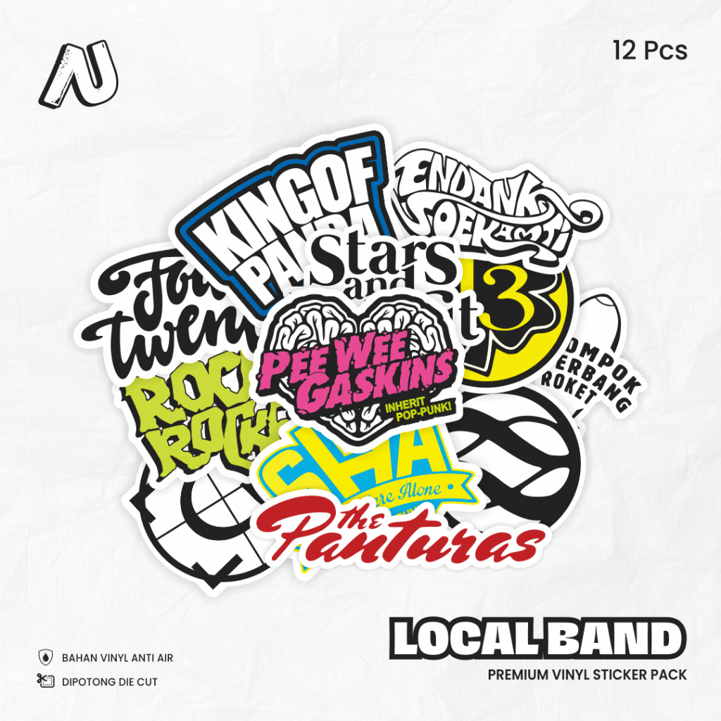 

Sticker Pack Band Lokal Indie Stiker Aesthetic Vinyl Waterproof Laptop HP Motor Anti Air Keren