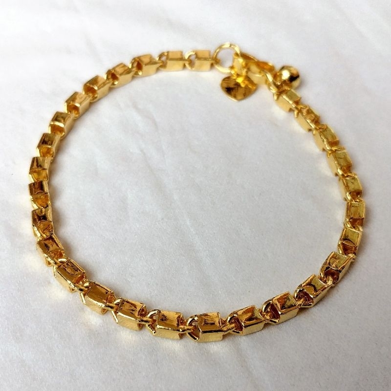 Gelang Balok Kopong Besar Lapis Emas 24k