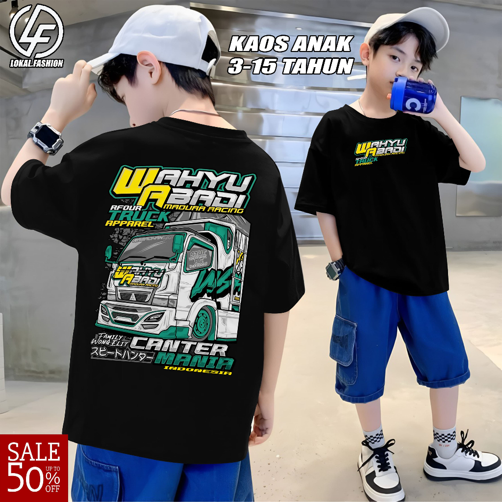 BAJU KAOS ANAK TRUK OLENG WAHYU ABADI ANAK KAOS TRUCK MODIF ANAK KAOS ANAK USIAA 3-15 TAHUN GAMBAR T