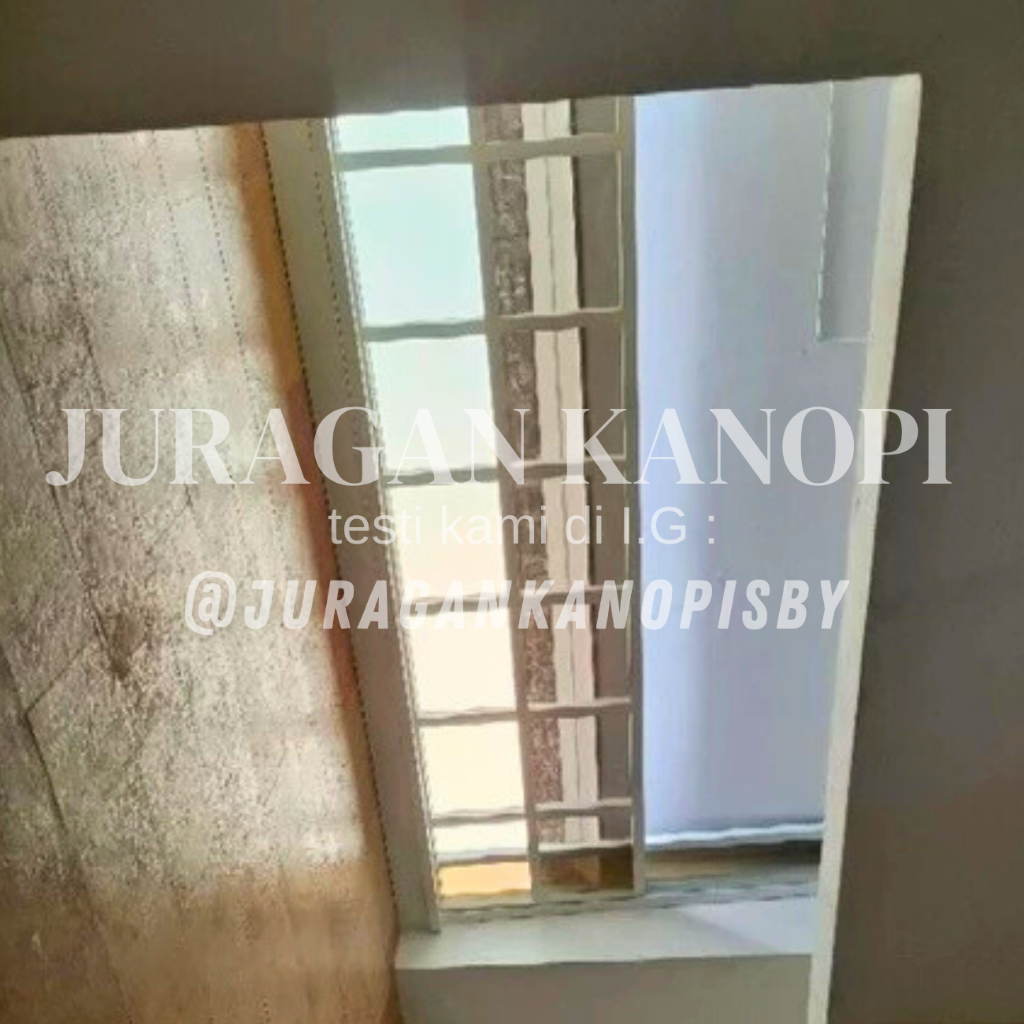 Kanopi sliding manual atap solarflat 3mm terpasang