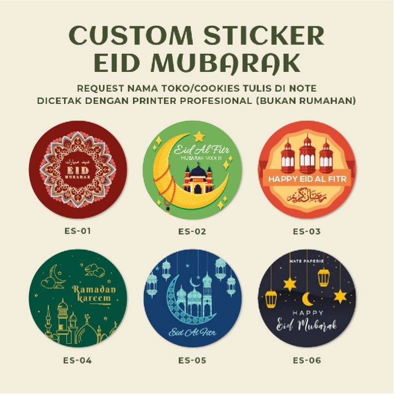 

EID MUBARAK Sticker Idul Fitri Custom Nama Cookies