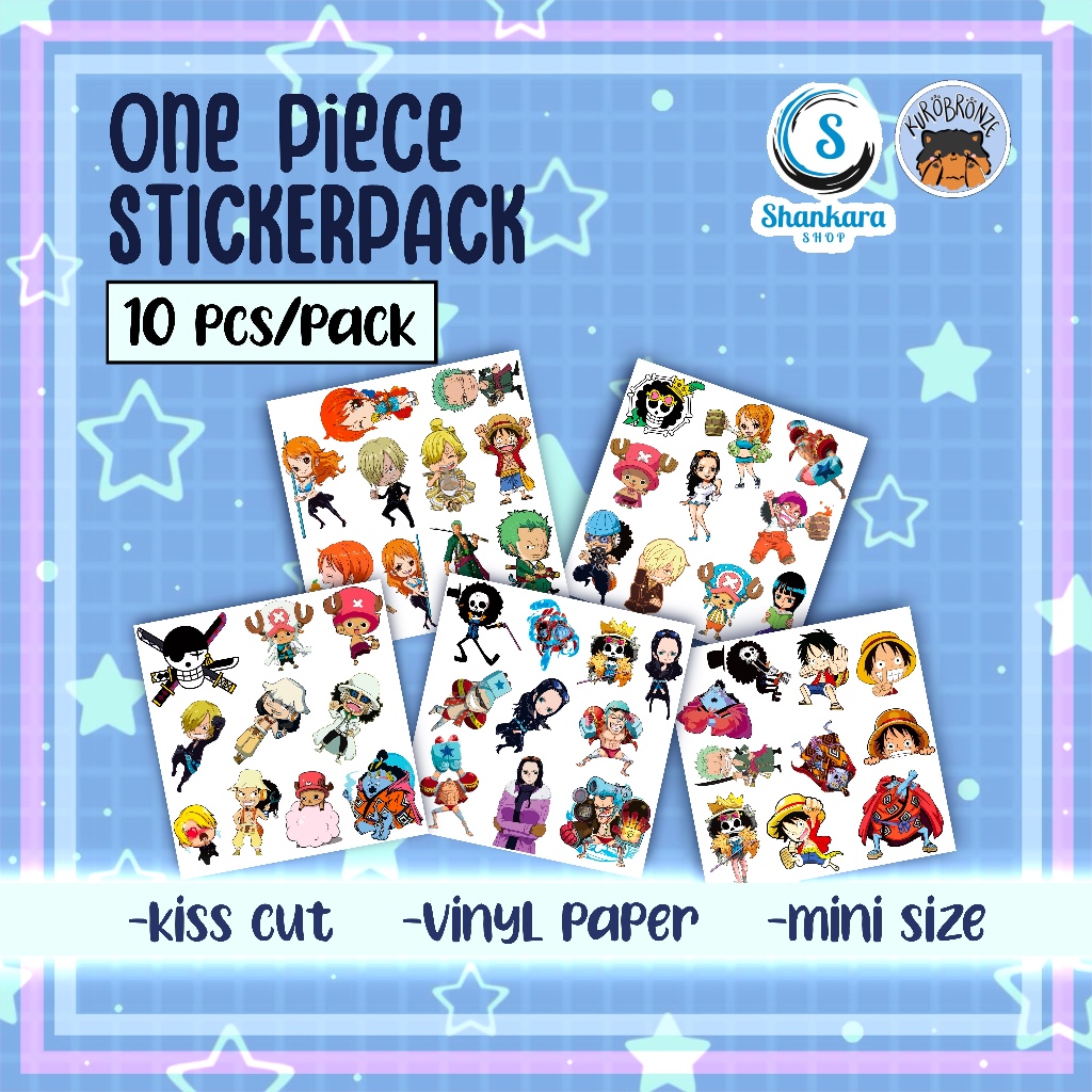 

( isi 10 karakter ) ANIME ONE PIECE STICKER PACK / STIKER MINI / STIKER JURNAL / STIKER KEREN