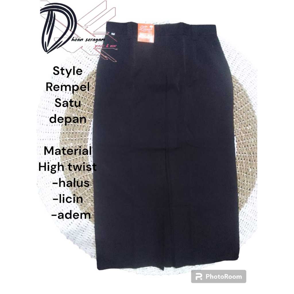rok hitam panjang rempel 1 rok SMP/SMA seragam sekolah kain high twist