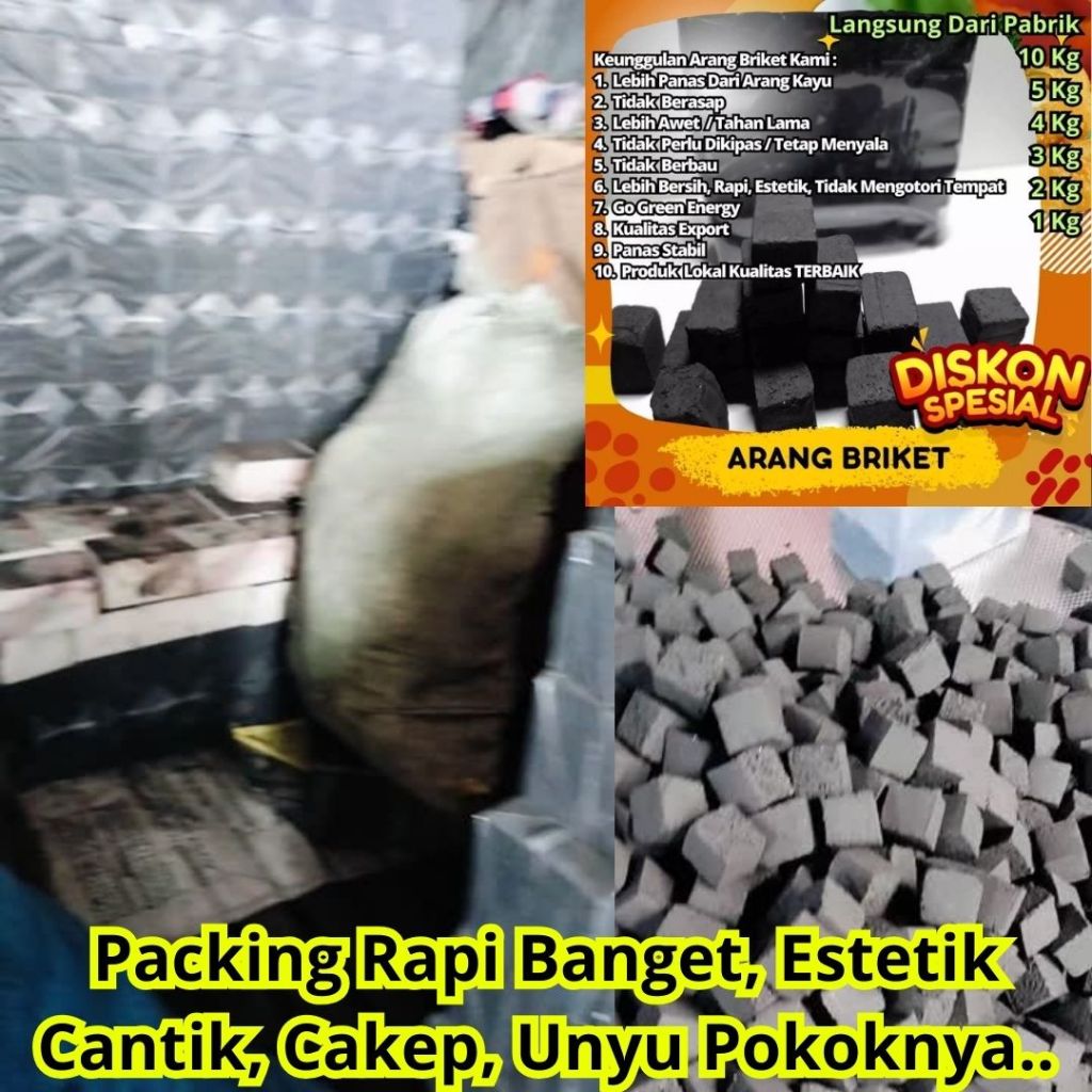 Arang Briket Arang Batok Kelapa Arang Bukhur Arang Aktif Arang Grade A Arang Briket Kualitas Export 