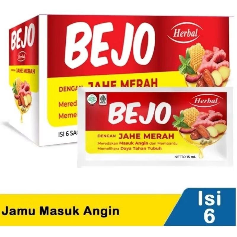 

Bejo Jamu Masuk Angin Jahe Merah (isi 6 sachet)