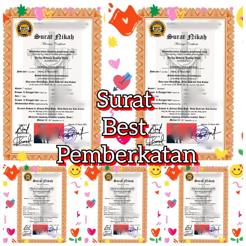 

surat best pemberkatan