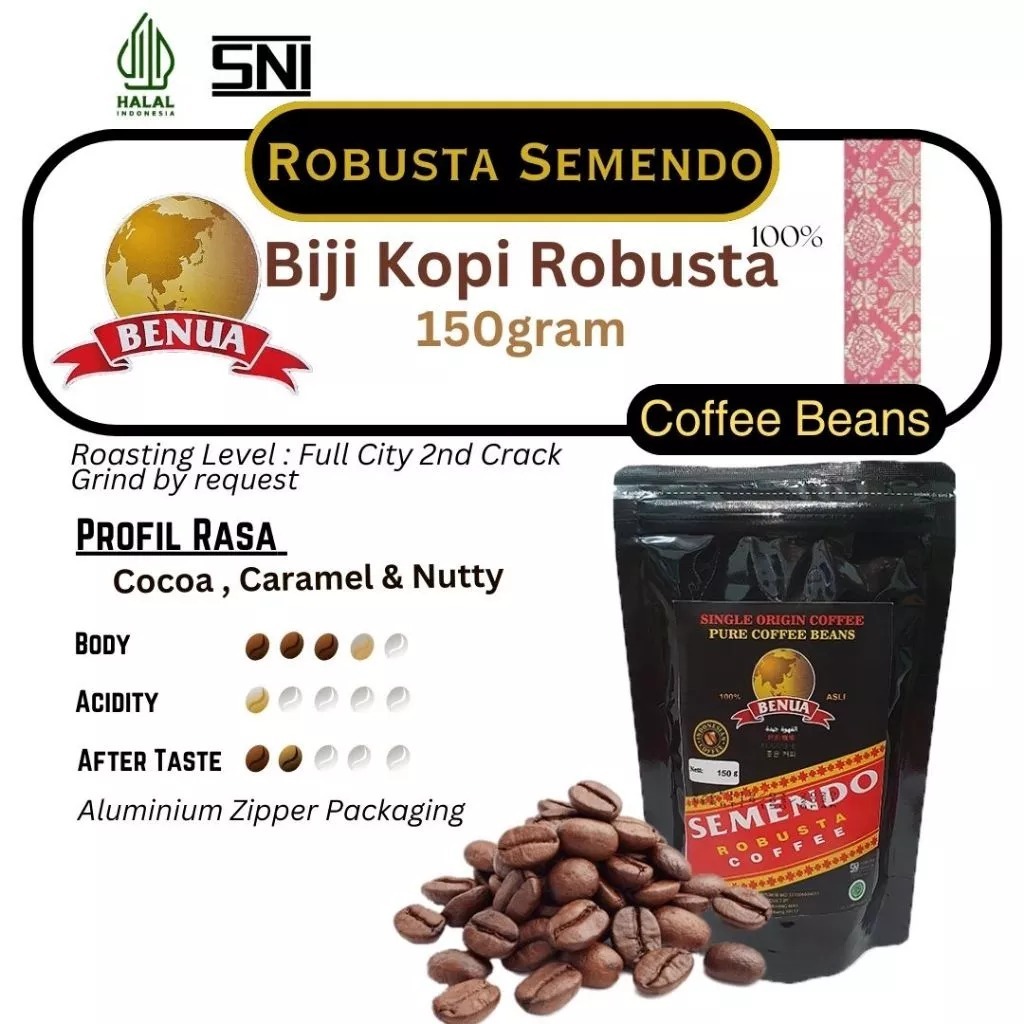 

Robusta Roasted Bean Kopi Semendo Benua 150gr