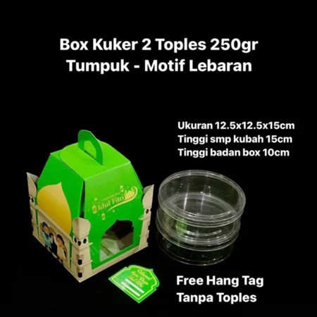 

( 5 pcs ) dus tenteng lebaran model masjid hijau muda box packaging 2 toples bulat 250gram size 12.5x12.5x15 cm