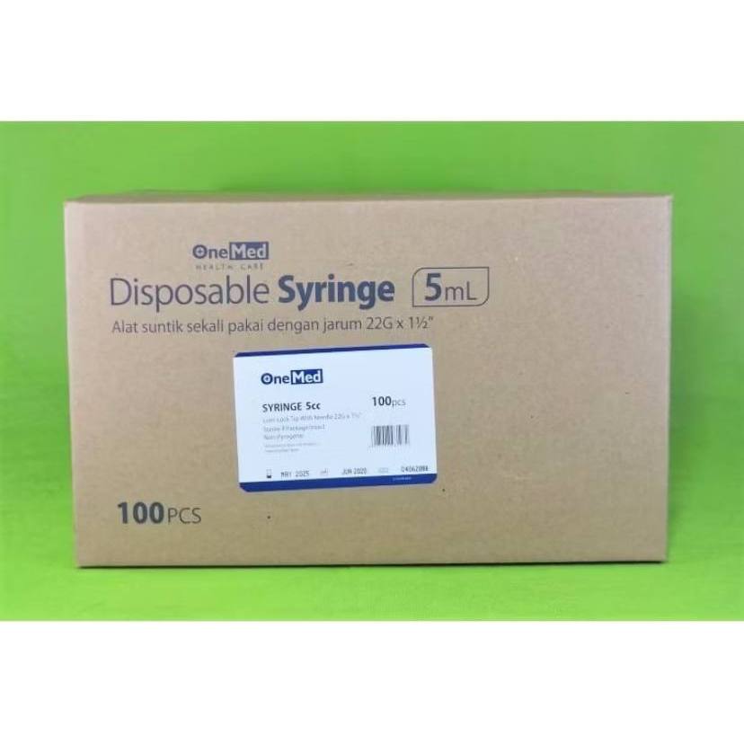 Spuit 5cc Onemed/ Syringe/ Alat Suntikan/ Alat Injeksi 5ml per Box