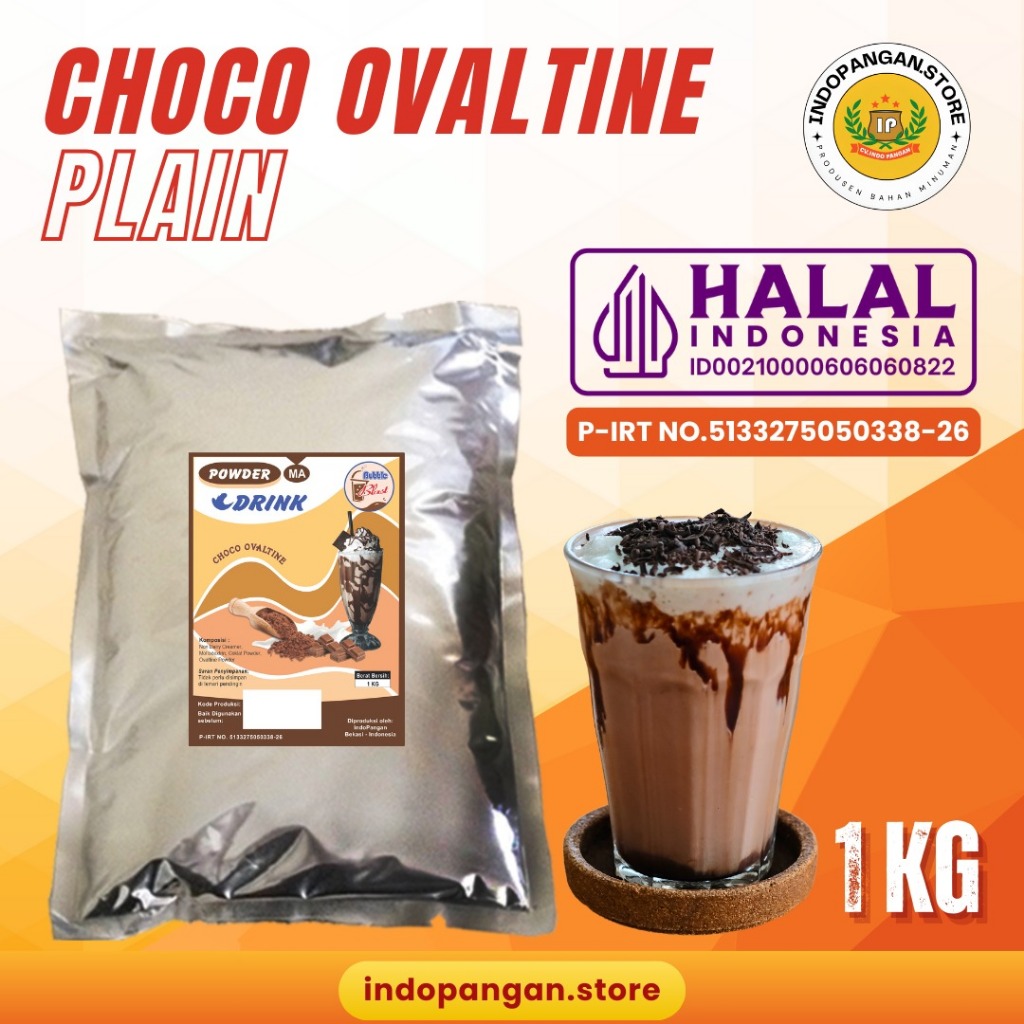 

Powder Rasa Choco Ovaltine 1 Kg (PLAIN) Kemasan Foil / Bubuk Minuman Rasa Coklat Ovaltine 1 Kg