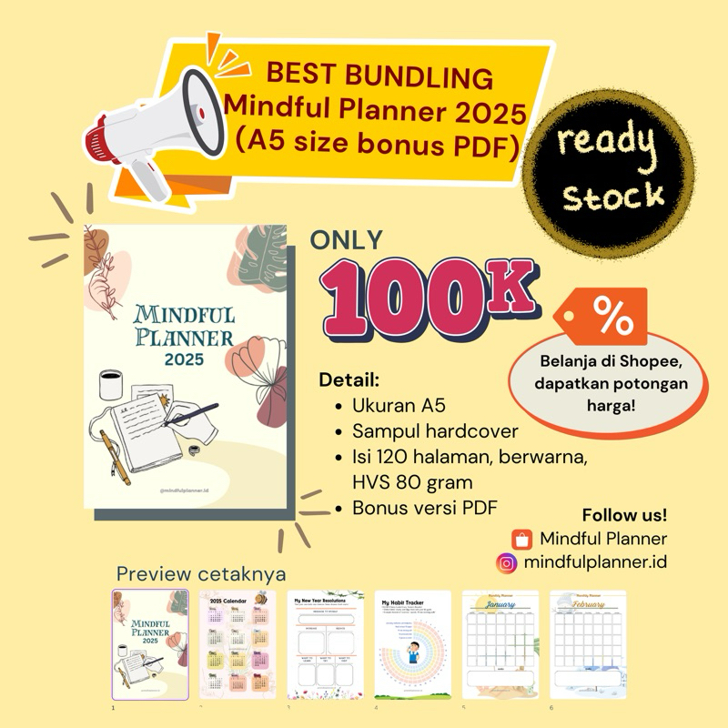 

BEST BUNDLING Mindful Planner | planner estetik | graduation birthday gift | mindfulness | journaling