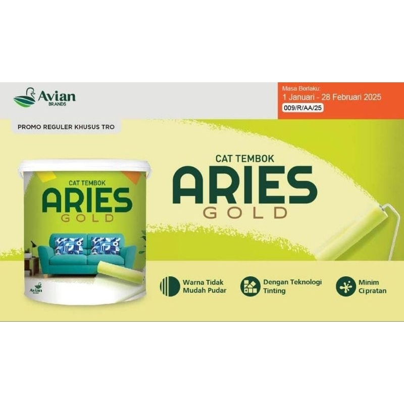 Avian Cat interior tembok putih Aries gold 1 kg