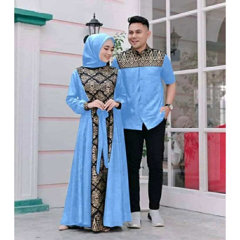 TERBARU 2025 - MUSLIM COUPLE BATIK 2IN1 RIZHAN SIZE M-XXL - JAR23 - PAKAIAN LEBARAN COUPLE - BAJU PA