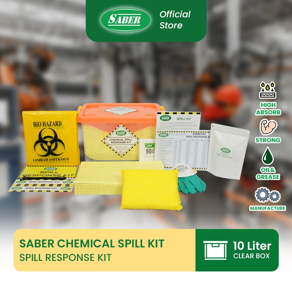 SABER CHEMICAL SPILL RESPONSE KIT - CLEAR BOX 10 LITER - SC10-SK/CB