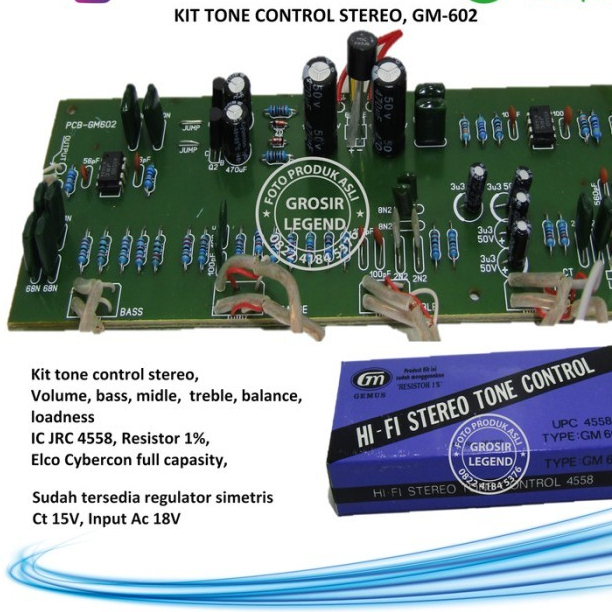 KIT TONE CONTROL, JRC4558, GM 602