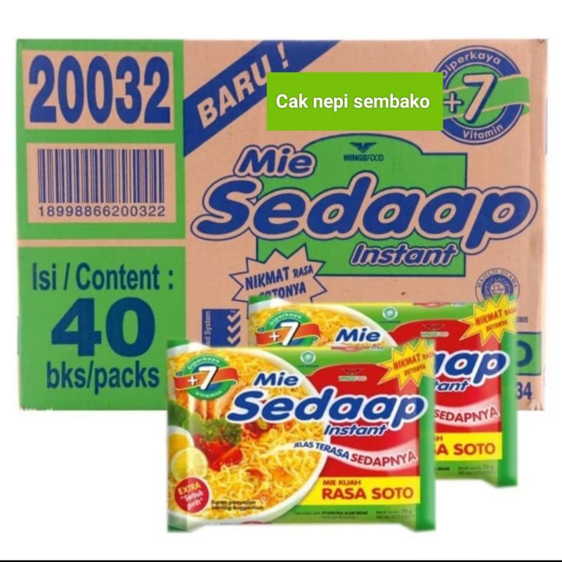 

mie sedap rasa soto 1 dus isi 40 pcs mi instan