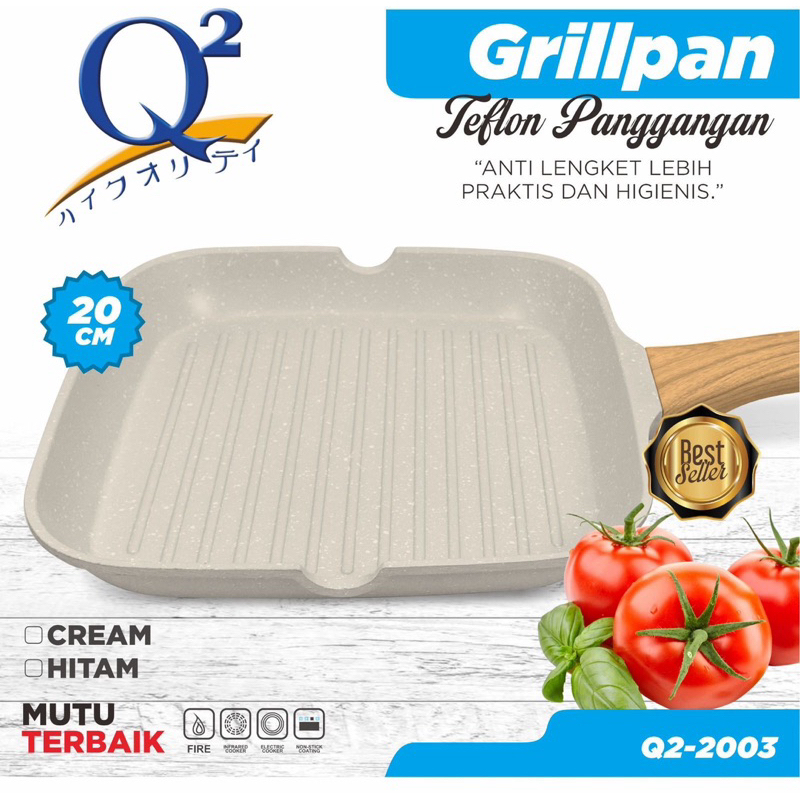 GRILL PAN Panggangan BBQ Anti lengket Q2 2003 Panggangan Kotak 20cm Kompor BBQ Wajan teflon