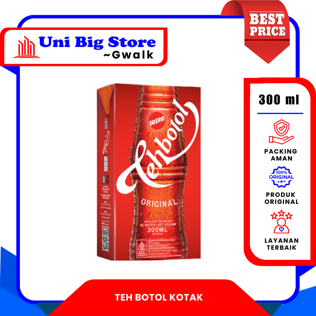 

SOSRO TEH BOTOL KOTAK ORIGINAL MELATI JASMIE TEA - 300 ml