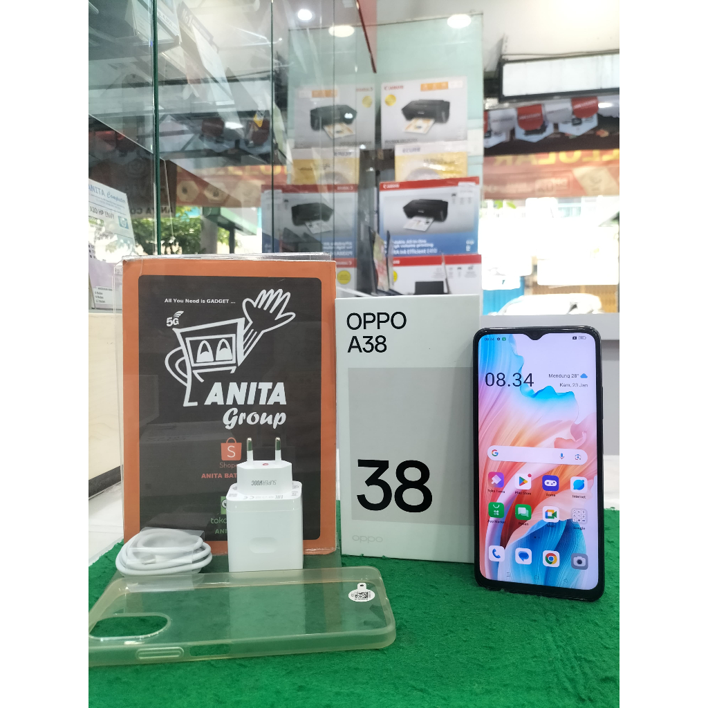 EX DEMO OPPO A38 RAM 4/128GB (BLACK) FULLSET