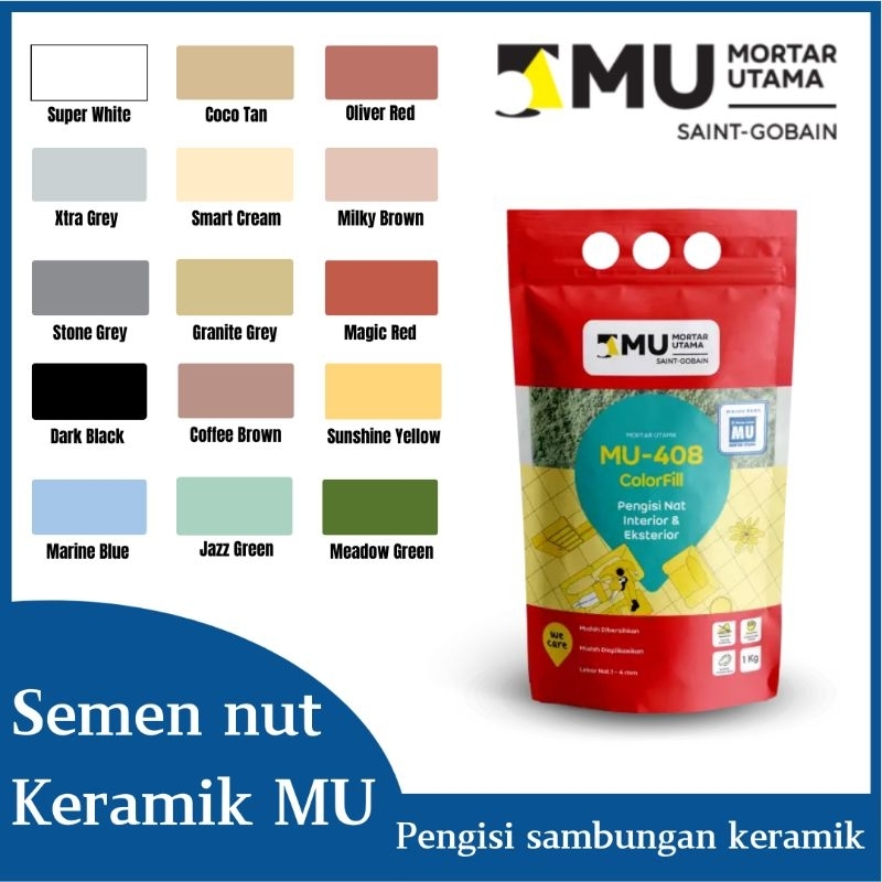Oker Semen Warna Untuk Nat Kramik MU Banyak Warna