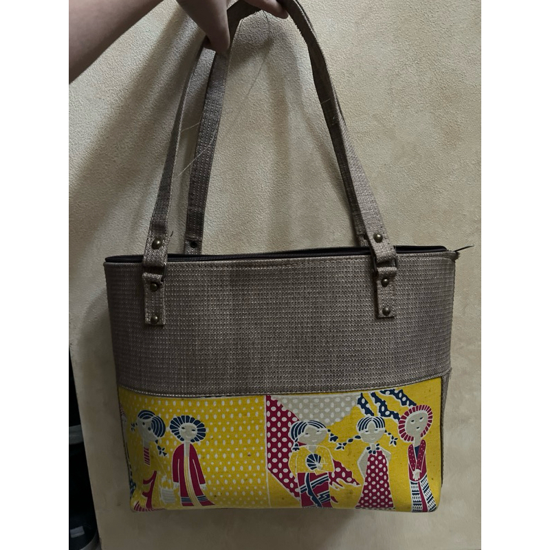 [preloved] tas jinjing batik anyam - tas jinjing wanita - tas batik - tas fashion wanita - ts fashio