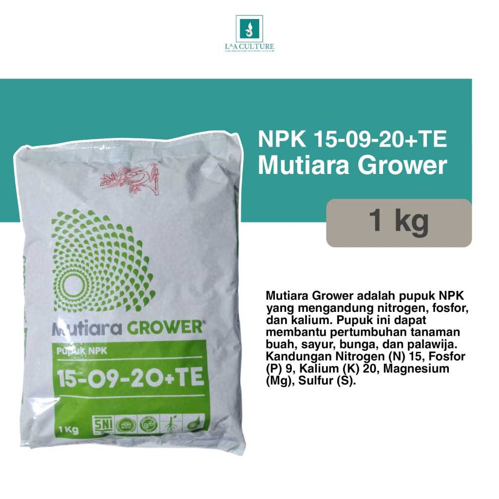 Pupuk NPK 15-09-20 Plus Trace Elements 1 Kg Kemasan Pabrik