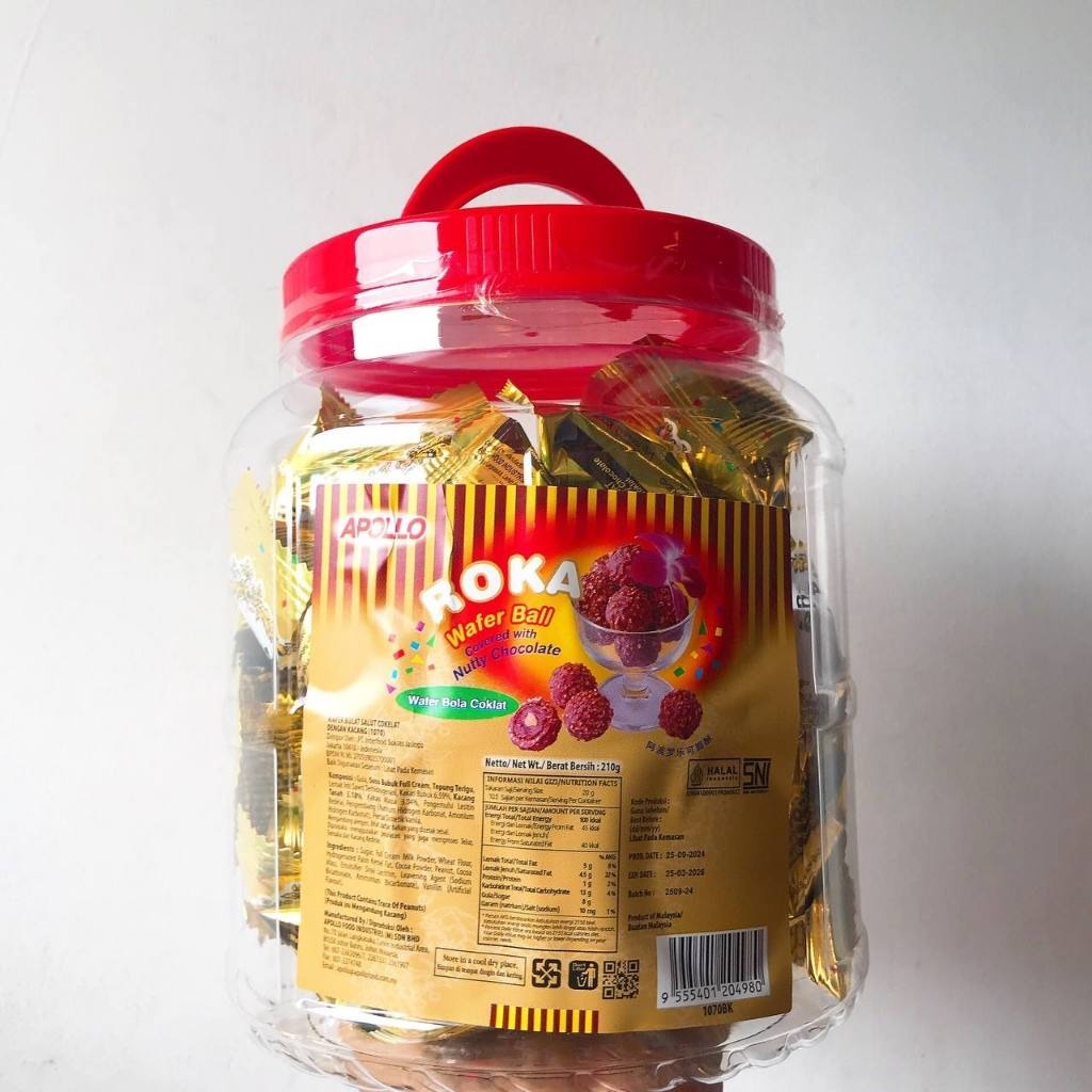 

Apollo Roka Wafer Bola Coklat Toples 210gr