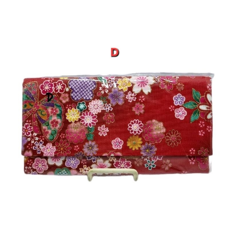 (Swancraft SW-87) HANDMADE JAPANESE LONG WALLET JAPANESE TRADITIONAL SAKURA FLOWER COTTON FABRICS/DO