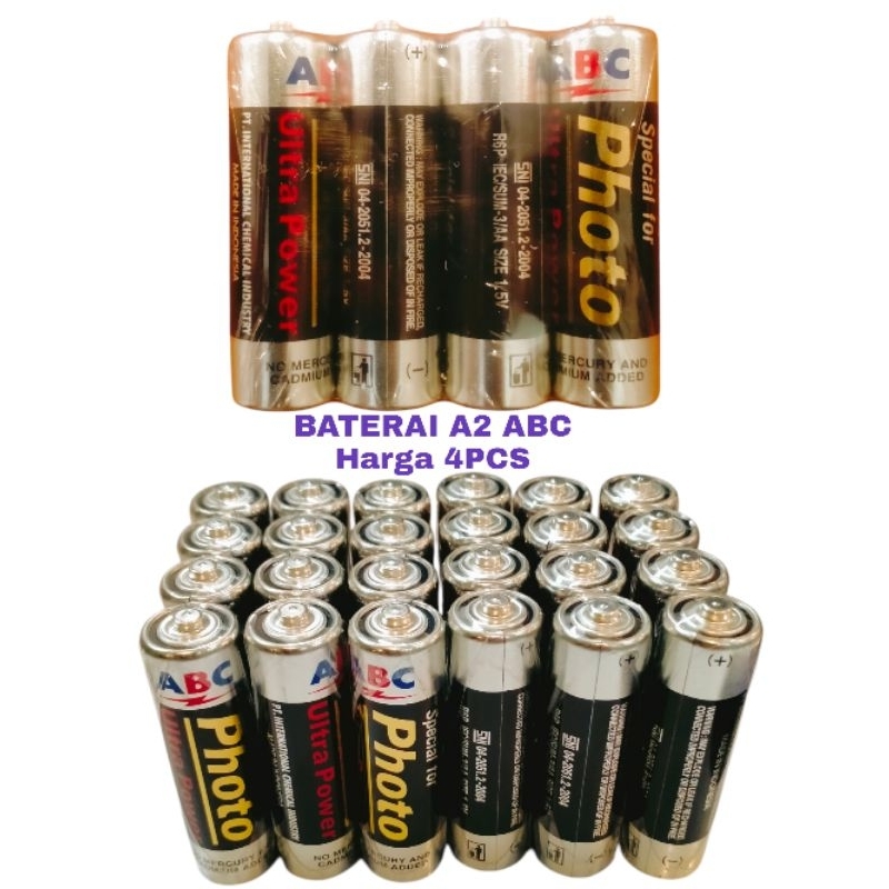 BATERAI A2 ABC TAHAN LAMA 4pcs/4BUTIR 10RIBU MURAH BERKUALITAS