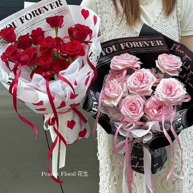 

Kertas Buket Bunga edisi Valentine Day / Flower Wrapping Love You Forever