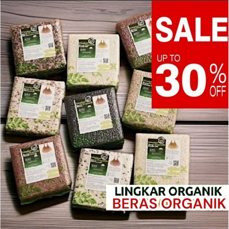 

BERAS ORGANIK - 1 KG | Lingkar Organik - Organic Rice MPASI Bayi | Beras Merah Hitam Cokelat Pandan Wangi Menthik