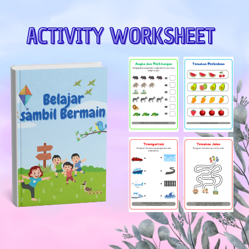 Printable Aktivitas Pertamaku Worksheet Anak Usia 1-3 Tahun Pra Paud/TK