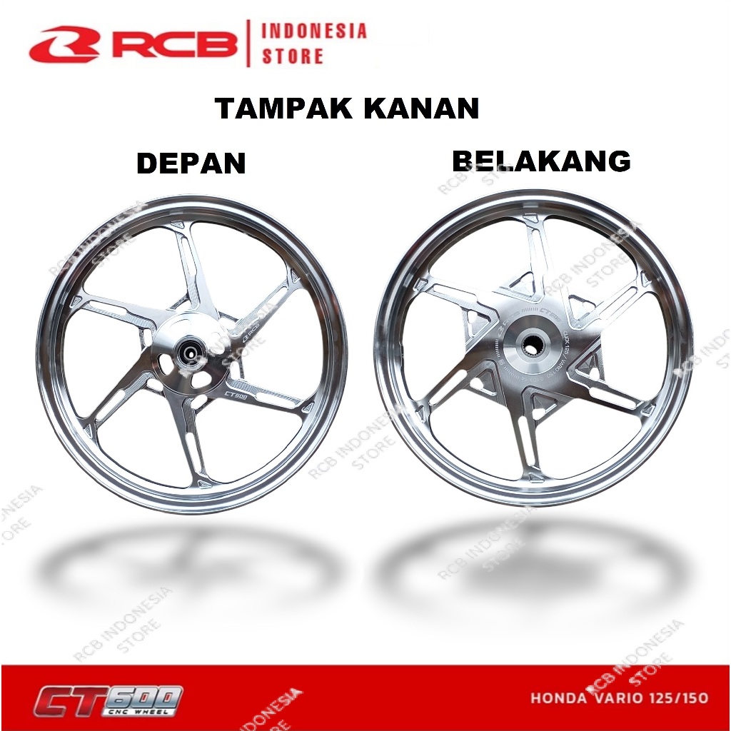 RCB Velg Racing Casting CNC CT600 CT 600 Ring 14 BeAT Karbu Fi Scoopy Spacy Vario 110 125 150 Mio Sp